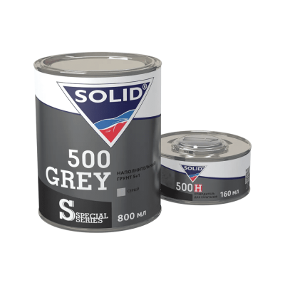 Грунт-наполнитель 5+1 SOLID 500 GREY (800+160мл), серый ( с отве-ем)